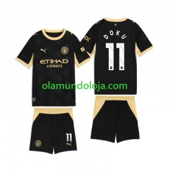 Camisola Manchester City Jeremy Doku 11 Criança Equipamento Segundo 2026-2027 Manga Curta